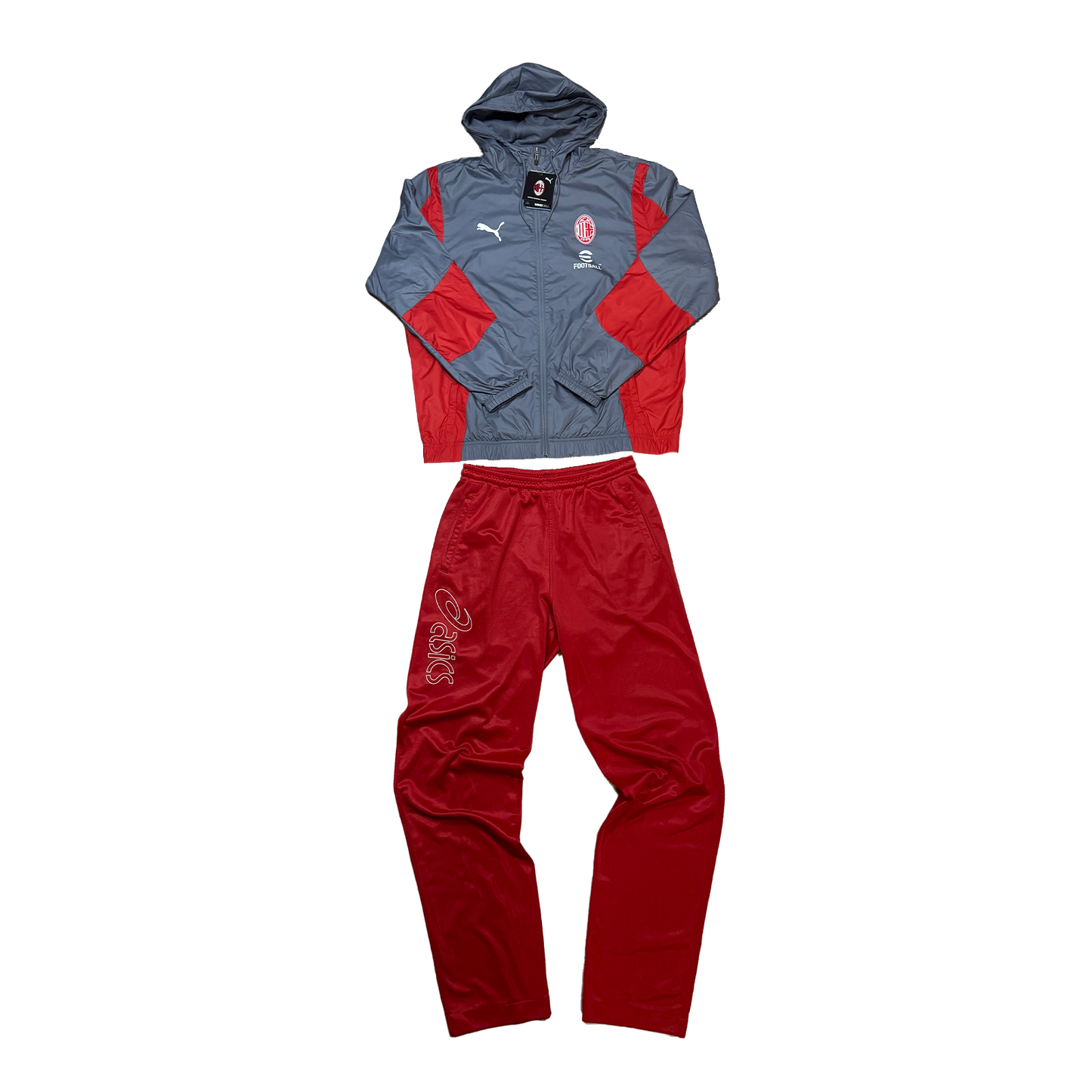 AC Milan Puma Trackjacket (L) x Asics Trackpants (M)
